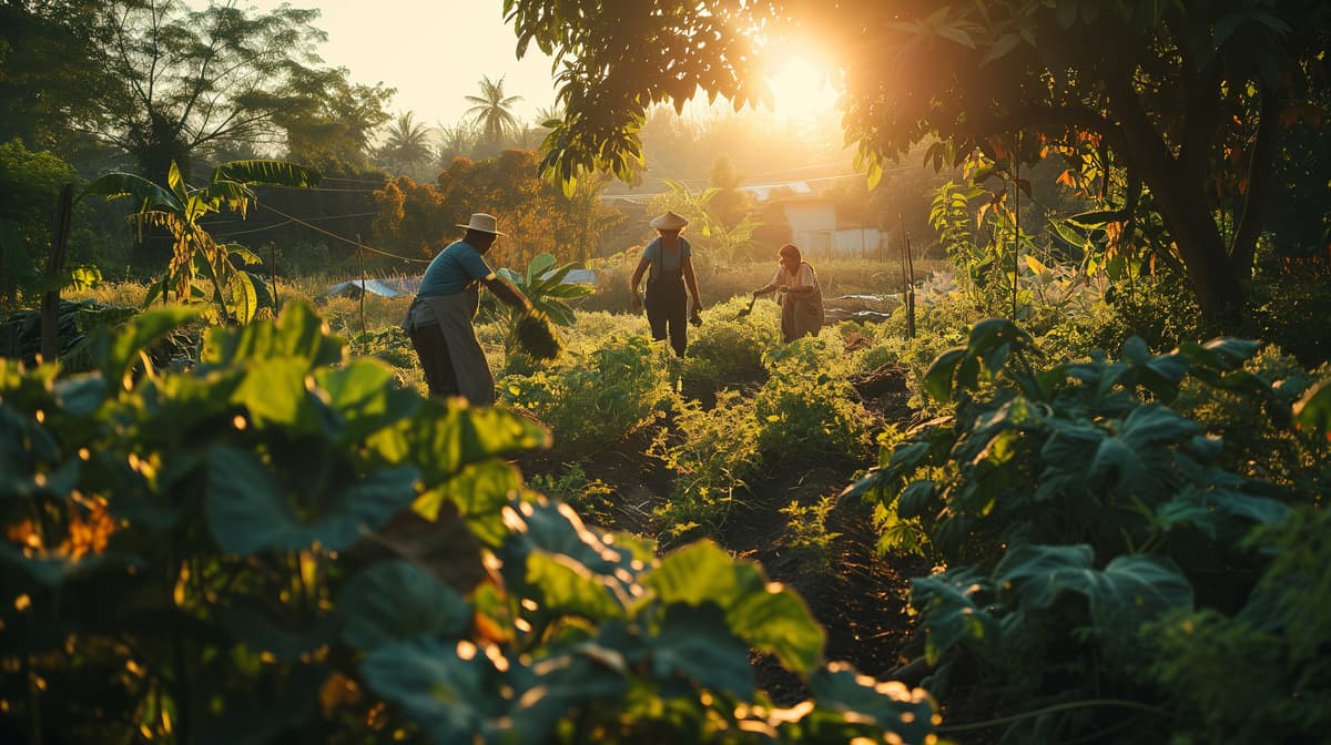 Community working together in agriculture
